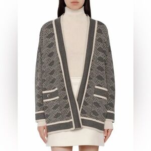 Sandro NWOT reversible monogram cardigan
